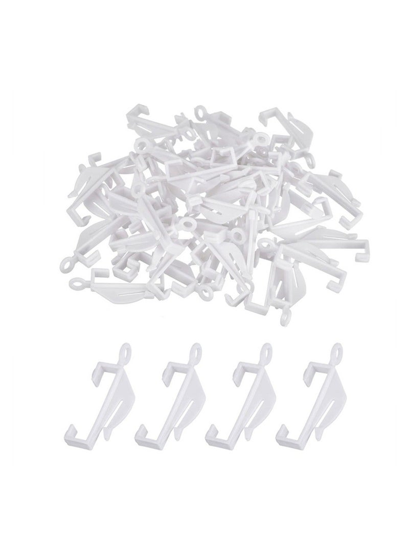 100pcs Curtain Hooks Plastic White Curtain Rail Glider Curtain Track Glider Curtains Hooks for Window Curtain Door Curtain and Shower Curtain  - Image 1