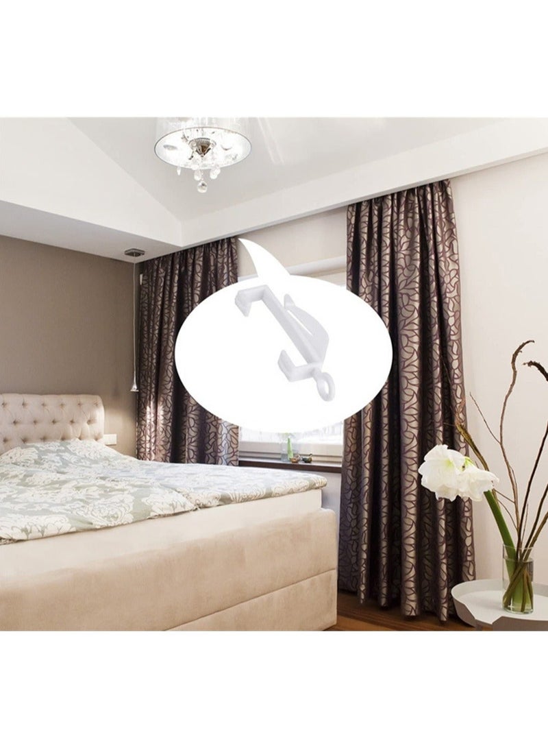 100pcs Curtain Hooks Plastic White Curtain Rail Glider Curtain Track Glider Curtains Hooks for Window Curtain Door Curtain and Shower Curtain  - Image 4