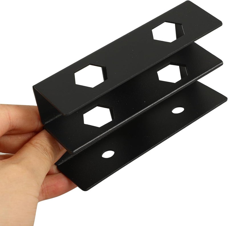 Desk Laptop Stand Double Layer Metal Laptop Bracket with Screws for Keyboard and Cable Storage Office Workspace Organizer Black - Image 4