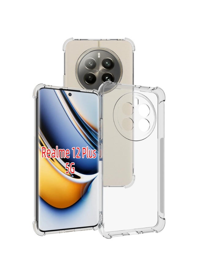 ChicVibe Clear Case for  Realme 12+ 5G/Realme 12 Plus 5G Clear TPU Four Corners Protection Cover Transparent Soft funda, Anti-Falling Shockproof Protective Cover, Transparent - Image 1