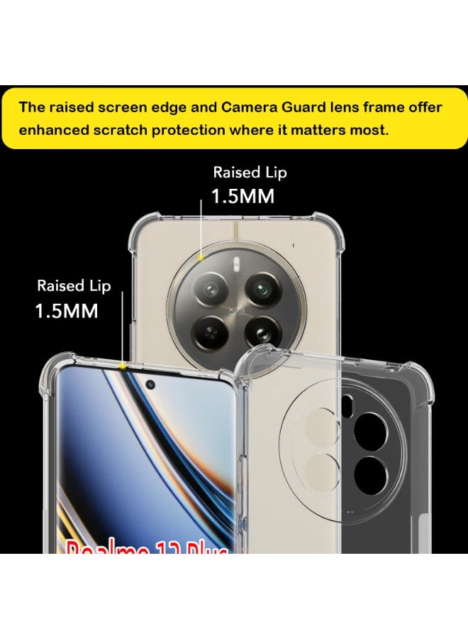 ChicVibe Clear Case for  Realme 12+ 5G/Realme 12 Plus 5G Clear TPU Four Corners Protection Cover Transparent Soft funda, Anti-Falling Shockproof Protective Cover, Transparent - Image 3