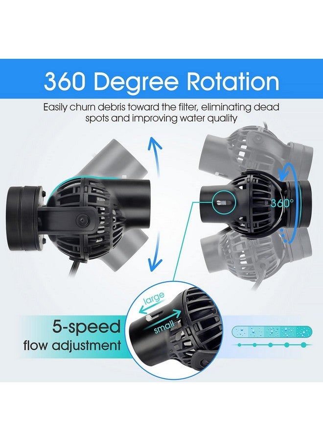 Hygger Aquarium Wave Maker Circulation Pump, 792 Gph UltraSilence Fish Tank Powerhead With Strong Magnet Suction Base For Freshwater Or Saltwater Fish Tank, 360° Rotating Submersible Water Pump - Image 2