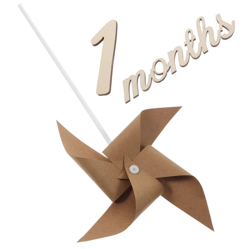 Windmill Photography Props Set For Newborn Full Month Photo Decor Baby Shower Birthday - Image 2
