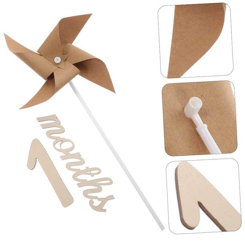 Windmill Photography Props Set For Newborn Full Month Photo Decor Baby Shower Birthday - Image 3