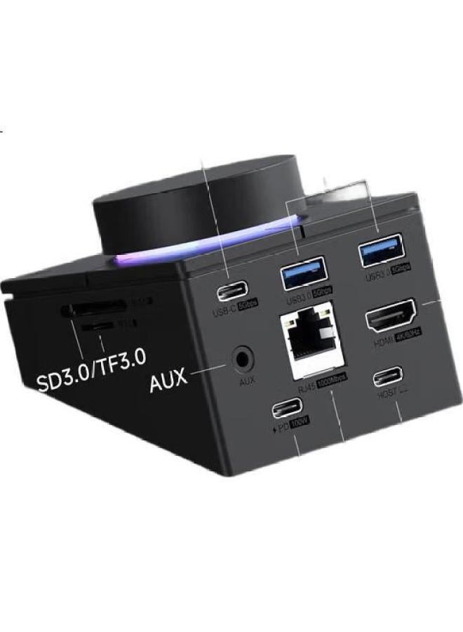 Hagibis Type-C Docking Station With Knob Volume Control Switch For Apple Macbook - Image 3