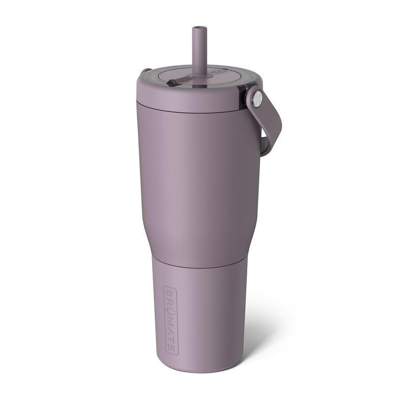 BrÃ¼Mate Resa 35oz 100% Leakproof Travel Tumbler w/Handle & Straw | Flexible SoftSip Straw | Silicone Sleeve for Durability | Stainless Steel | Cup Holder & Travel Friendly Water Bottle (Lilac Dusk) - Image 1