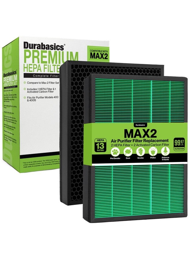 Durabasics Coway Filter Replacement for 400/400S Airmega Max 2, High Performance True HEPA and Activated Carbon Filter for Air Purifier, 2-Pack  - Image 1