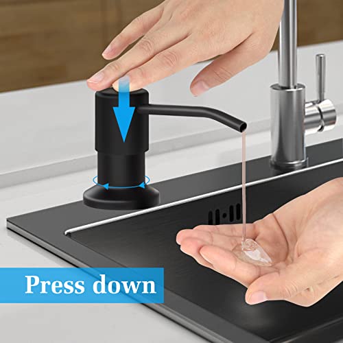 NVMTUUO Soap Dispenser for Kitchen Sink and Extension Tube Kit Stainless Steel Countertop SoapDispenser with 47 Inches Tube Connects Directly to Soap Bottle Hand and Dish Soap Dispenser Pump Black - Image 3