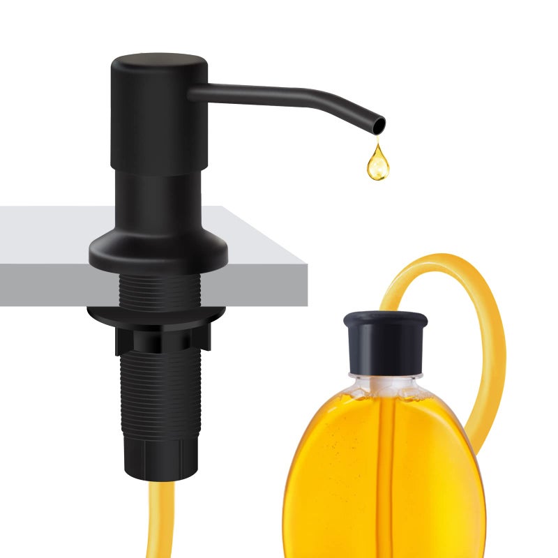 NVMTUUO Soap Dispenser for Kitchen Sink and Extension Tube Kit Stainless Steel Countertop SoapDispenser with 47 Inches Tube Connects Directly to Soap Bottle Hand and Dish Soap Dispenser Pump Black - Image 2