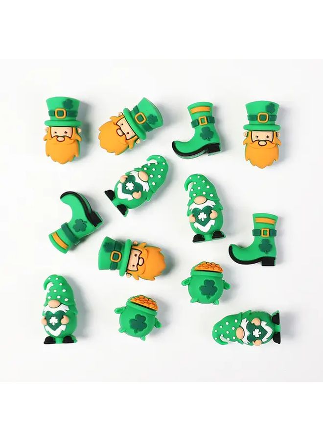 ST. Patricks Day 4pcs Silicone Green Lucky Coin Boot Beads Set For Keychains Decor - Image 2