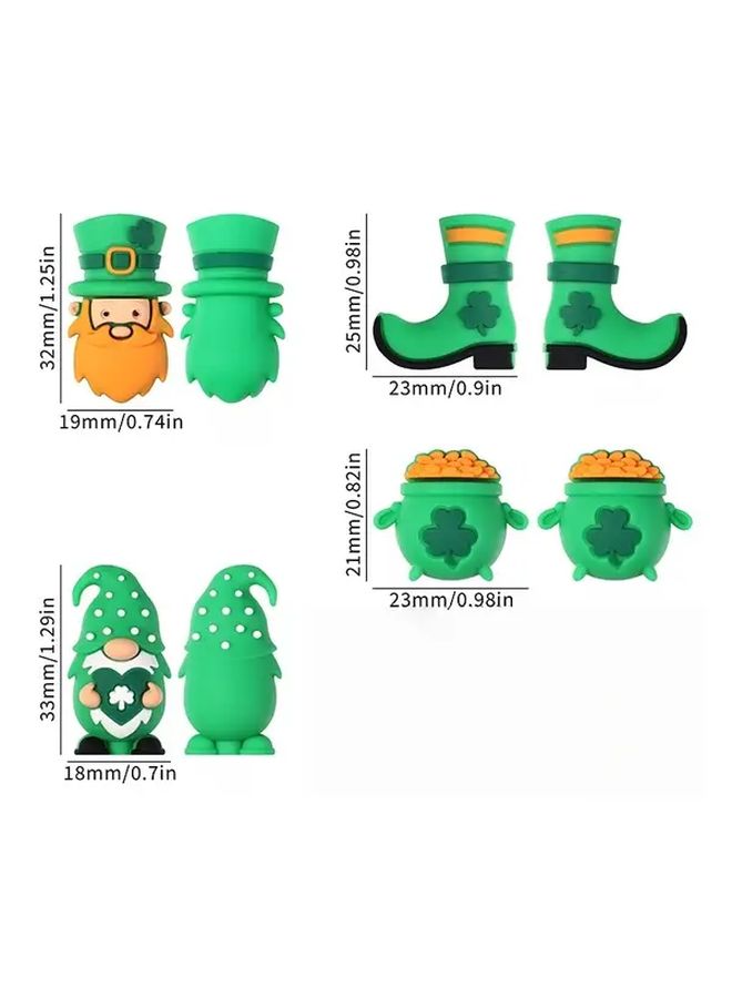 ST. Patricks Day 4pcs Silicone Green Lucky Coin Boot Beads Set For Keychains Decor - Image 3