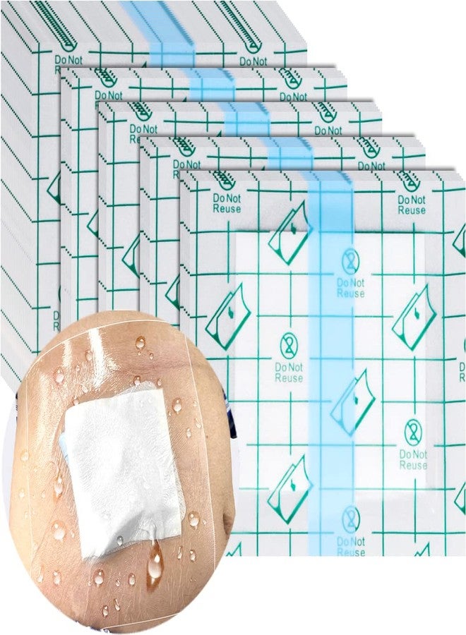 EaseToU Waterproof PD Dialysis Catheter Shower Cover 9x9 with No Glue On The Center, Peritoneal Dialysis PICC Line Chest Port Shower Protector Shield Island Bandage Dressing Accessories (Pack of 25) - Image 1