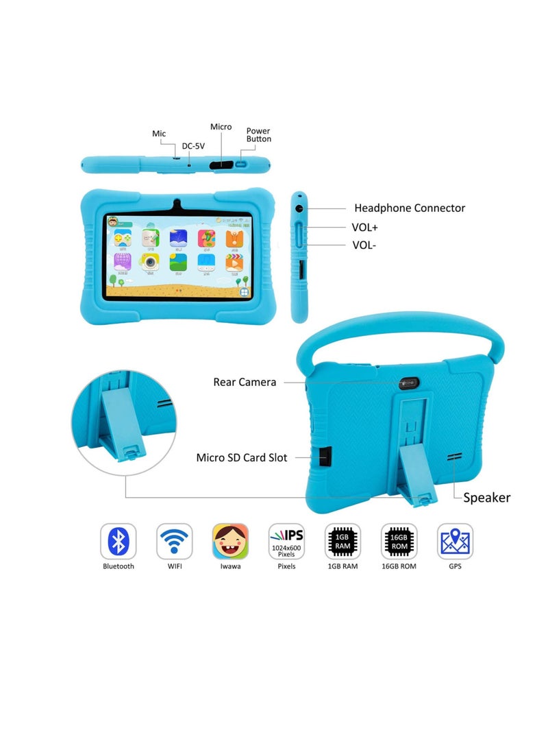 7 Inch Android Kids Tablet PC For Study Education 1G RAM 16G ROM WiFi 1024x600 Children Tablets With Silicone Tablet Case - Image 5