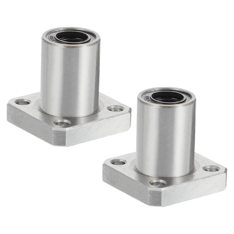 Kichvoe 2pcs Nickel Plated Lmk8uu Flange Linear Bearings for 3D Printer DIY Parts Round Flange Linear Bearings with Precision Sleeve Suitable for Printer Rail Guides - Image 1