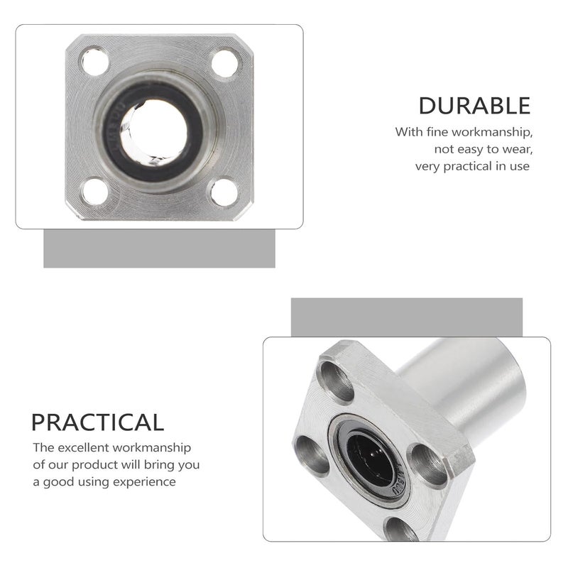 Kichvoe 2pcs Nickel Plated Lmk8uu Flange Linear Bearings for 3D Printer DIY Parts Round Flange Linear Bearings with Precision Sleeve Suitable for Printer Rail Guides - Image 4