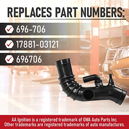 AA Ignition Air Intake Hose - Compatible with Toyota Vehicles - 1997-1999 Camry, 1999 Solara 2.2L - Replaces 696-706, 17881-03121, 696706 - Camry 97, 98, 99 Model Years - Engine Air Intake Filter Tube - Image 3