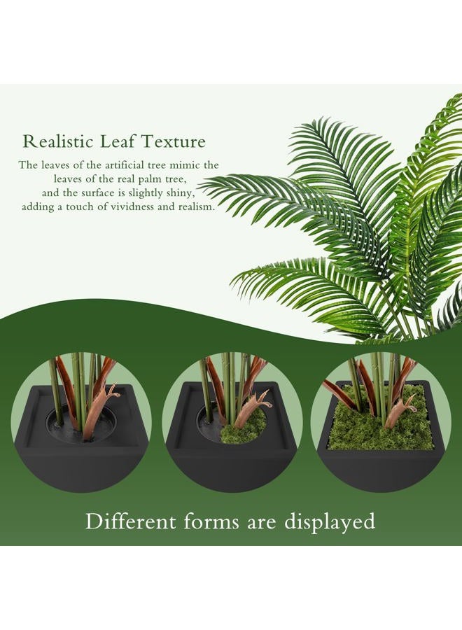 Flydeer Artificial Palm Tree 6FT,Tall Faux Palm Tree Indoor with Black Fake Plants Tall, Artificial Plants with Lifelike Leaves for Home Office Decor (Black) - Image 4
