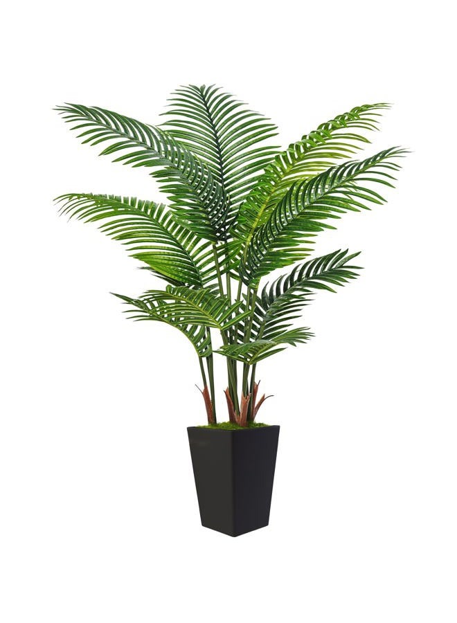 Flydeer Artificial Palm Tree 6FT,Tall Faux Palm Tree Indoor with Black Fake Plants Tall, Artificial Plants with Lifelike Leaves for Home Office Decor (Black) - Image 1