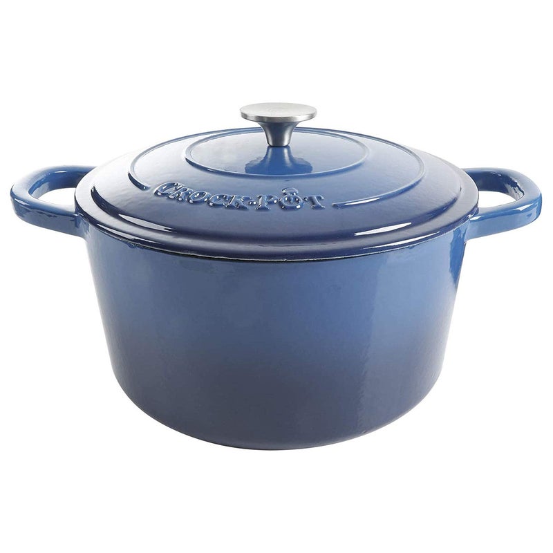 Crock-Pot CrockPot Artisan Round Enameled Cast Iron Dutch Oven 7Quart Sapphire Blue