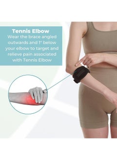 Sweet seven Premium Elbow Braces -Effective Pain Relief for Tennis & Golfer's Elbow -Adjustable Support for Athletes Tendonitis Relief Compression Pad Included -For Men & Women（Light Blue Lining）  - Image 2