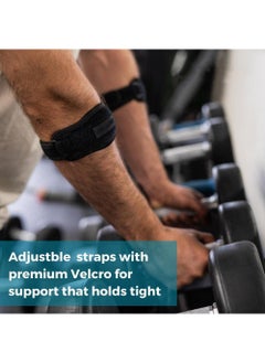 Sweet seven Premium Elbow Braces -Effective Pain Relief for Tennis & Golfer's Elbow -Adjustable Support for Athletes Tendonitis Relief Compression Pad Included -For Men & Women（Light Blue Lining）  - Image 3