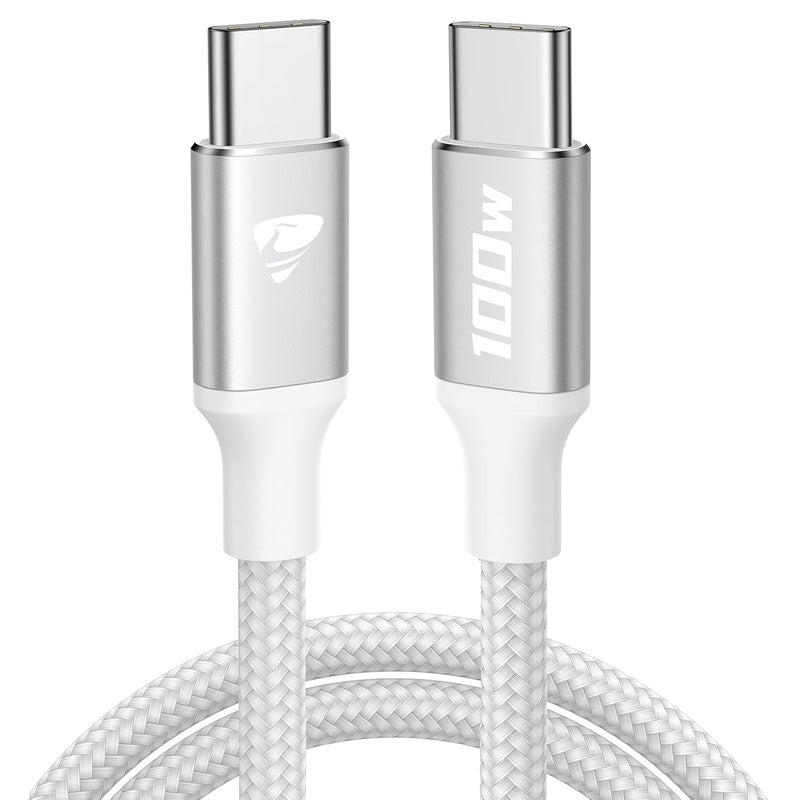 Aioneus USB C Cable 2M, 100W iPhone Charger Cable USB C to Type C Cable Nylon-Braided Cord Power Delivery PD Fast Charging for iPhone 16/15 Series, iPad, MacBook Pro/Air, Galaxy S24 Ultra,Huawei P70 - Image 1