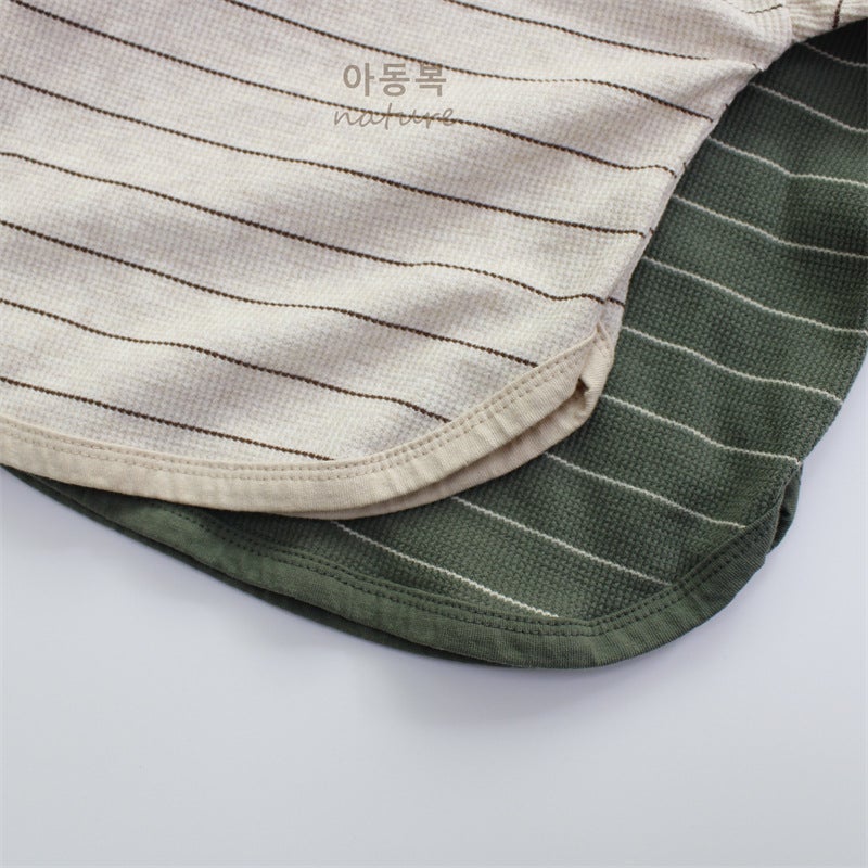 New Autumn Children's T-Shirt for Girls, Long-Sleeved Korean-Style Waffle Knit Round Neck Top, Loose and Versatile, Ins Style - Image 4