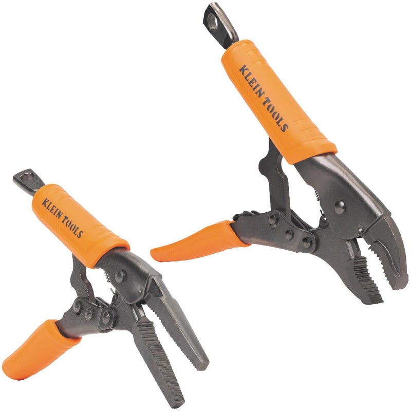 Klein Tools 38663 Locking Pliers Set 7Inch Long Nose and 10Inch Curved Jaw Pliers High Torque and Gripping Power 2Piece - Image 2
