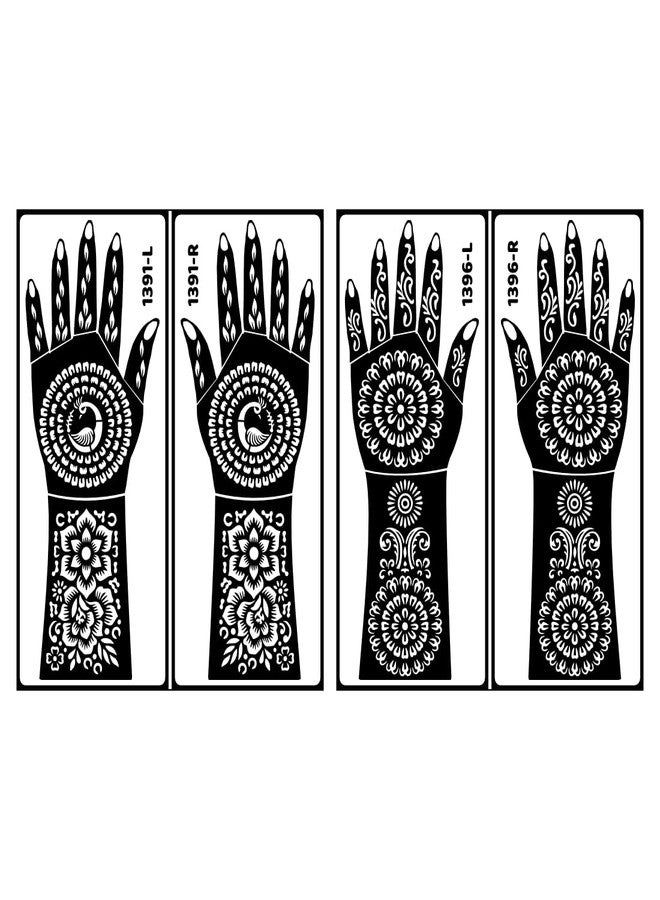 ORDERSHOCK 2 Pack Of Combo Flower Design Mehndi Stencil Sticker Combo Templates For Party Looks At Home And Instant Design - Image 2