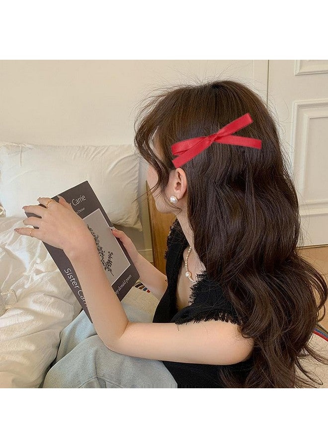 سالوسي مشابك شعر SALOCY - 8 قطع من شرائط الشعر وربطات الشعر للنساء والفتيات، باللون الوردي والأحمر والأسود والأبيض، مشابك شعر بتصميم جلد التمساح - Image 4