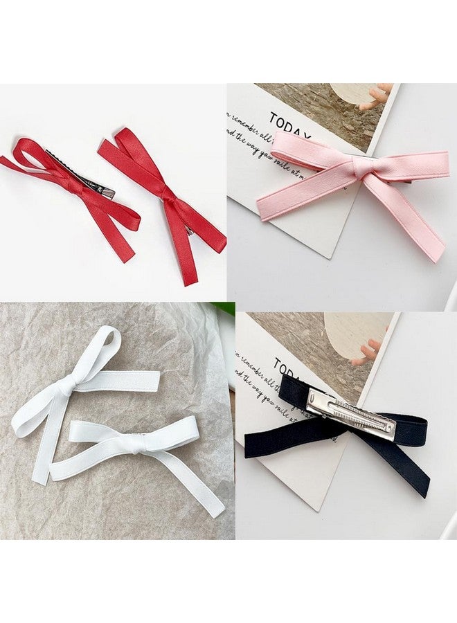 سالوسي مشابك شعر SALOCY - 8 قطع من شرائط الشعر وربطات الشعر للنساء والفتيات، باللون الوردي والأحمر والأسود والأبيض، مشابك شعر بتصميم جلد التمساح - Image 2