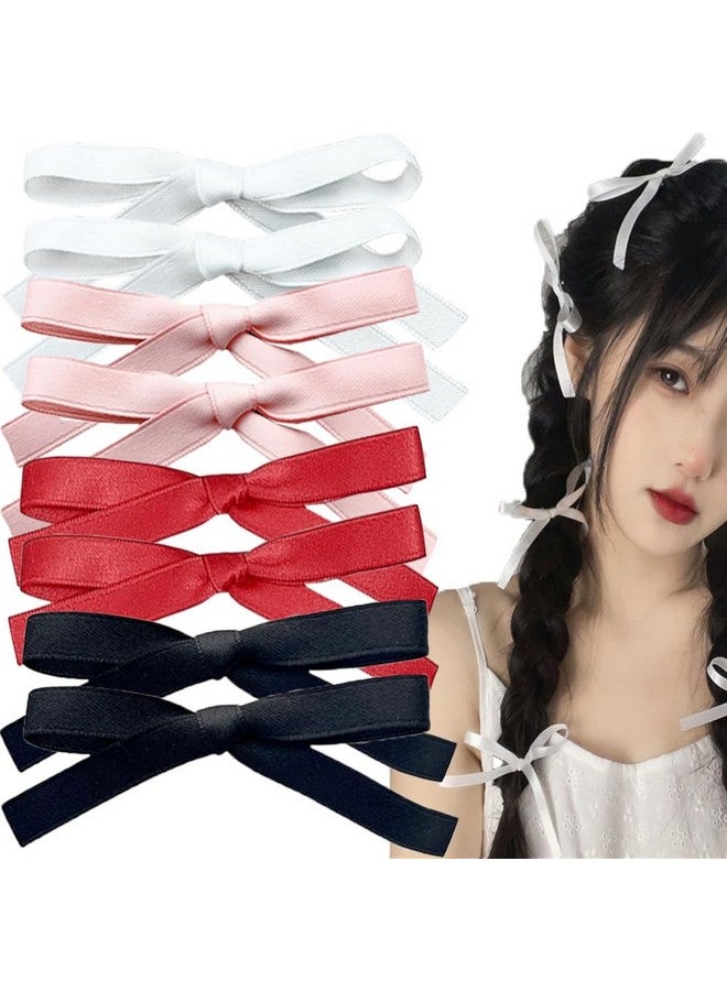سالوسي مشابك شعر SALOCY - 8 قطع من شرائط الشعر وربطات الشعر للنساء والفتيات، باللون الوردي والأحمر والأسود والأبيض، مشابك شعر بتصميم جلد التمساح - Image 1