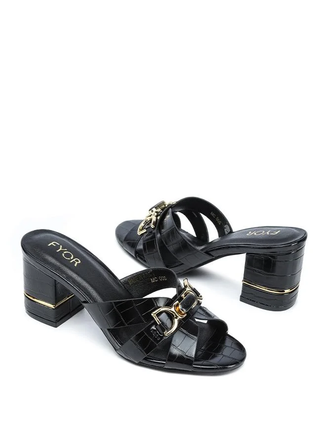 Fyor  Stylish Croc-Embossed Block Mule MC 005 for Women | Best Price UAE