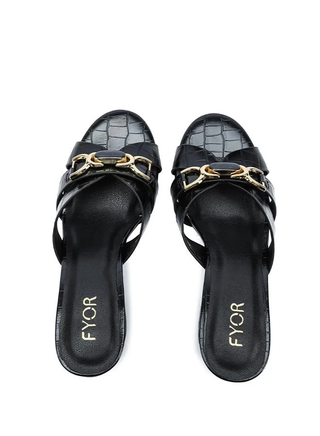 Fyor  Stylish Croc-Embossed Block Mule MC 005 for Women | Best Price UAE