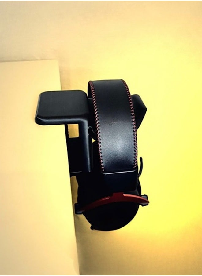 hearth - Black Gaming Headset Stand Mountable on Table Edge - Durable and modern design to organize your play and work space - Image 1
