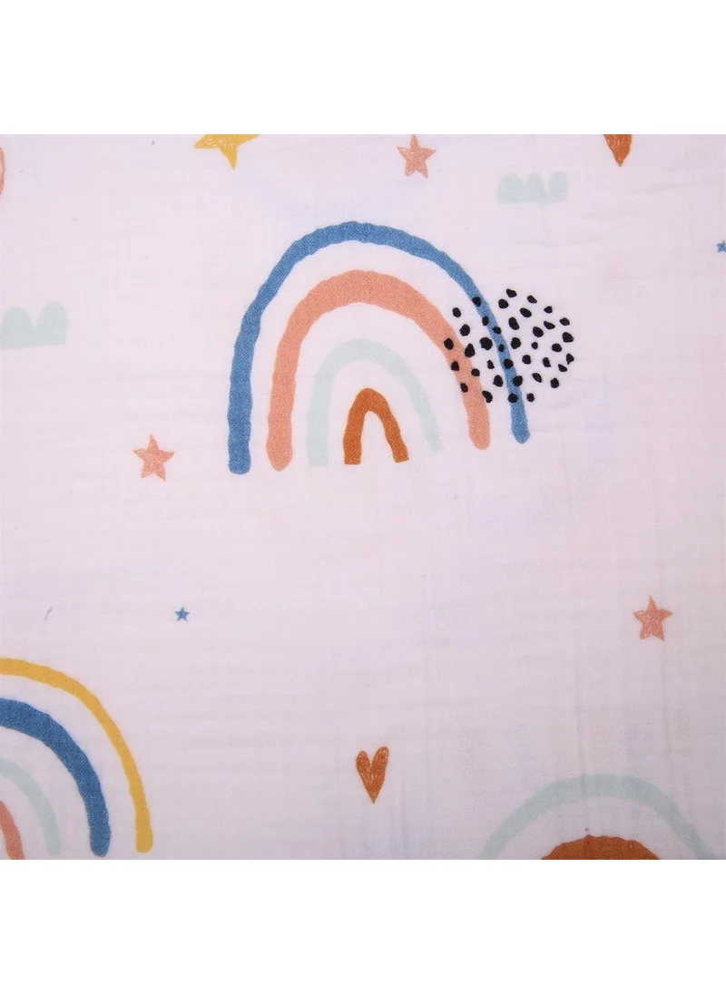 Miespiga Rainbow 4 Layer Tasseled Muslin Blanket