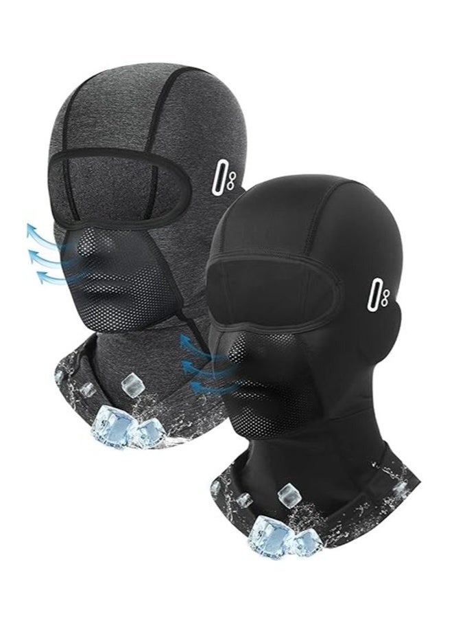 Generic 2Pcs Balaclava Face Mask with Glasses Holes for Men Women,Summer Cooling Shiesty Full Mask,Sun UV Protection for Motorcycle,Cycling,Skiing  - Image 1