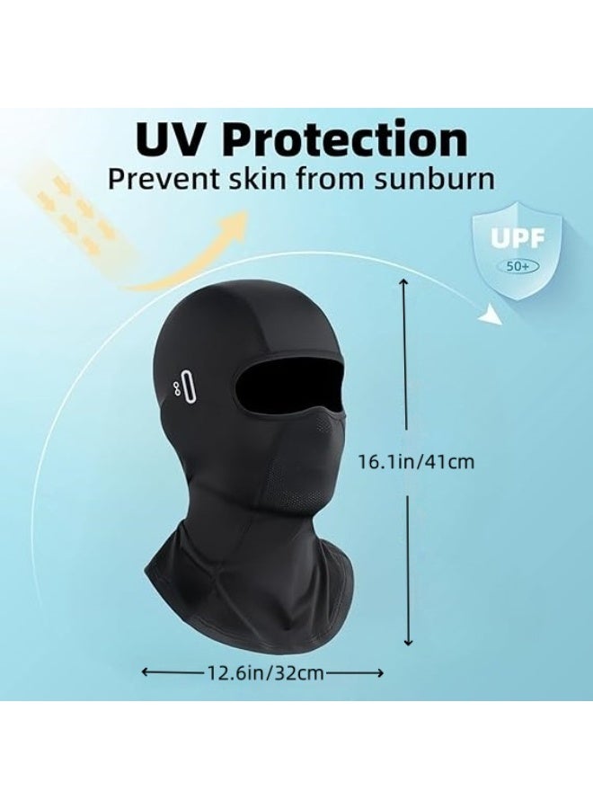 2Pcs UV Protection Ice Silk Balaclava Face Mask, Men Women Summer Cooling Breathable Mask, for Outdoor Running Cycling - Image 2