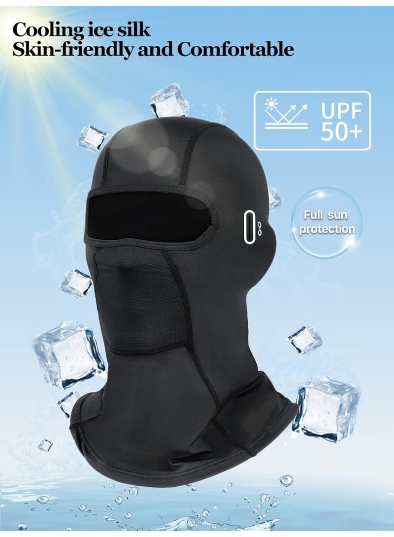 2Pcs UV Protection Ice Silk Balaclava Face Mask, Men Women Summer Cooling Breathable Mask, for Outdoor Running Cycling - Image 5