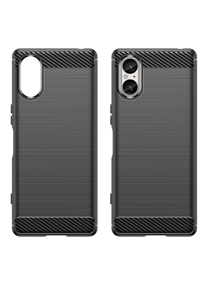 Generic Cover Sony Xperia 5 V  , - Protection Brushed Carbon Fiber Cover Shockproof - Anti-Scratch Case Slip-Resistant - Black  - Image 4