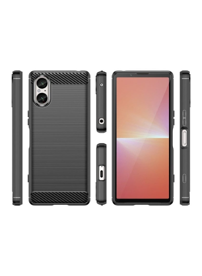 Generic Cover Sony Xperia 5 V  , - Protection Brushed Carbon Fiber Cover Shockproof - Anti-Scratch Case Slip-Resistant - Black  - Image 3