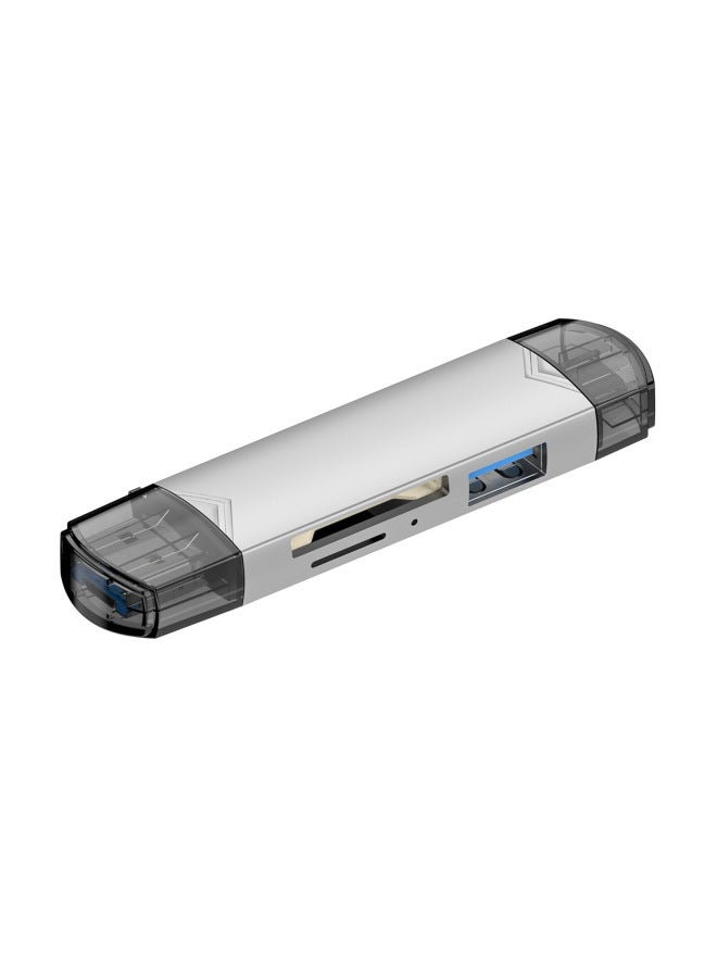 نيوترل موديل خاص قارئ بطاقات USB 3.0 للأجهزة المحمولة والكمبيوتر من الألومنيوم متعدد الوظائف بسرعة عالية مع منفذ Type-C و OTG - Image 1