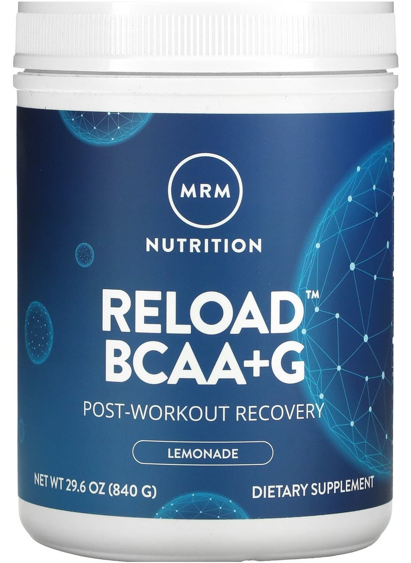 MRM Nutrition - Reload BCAA+G , Post-Workout Recovery, Lemonade, 29.6 oz (840 g) - Image 1