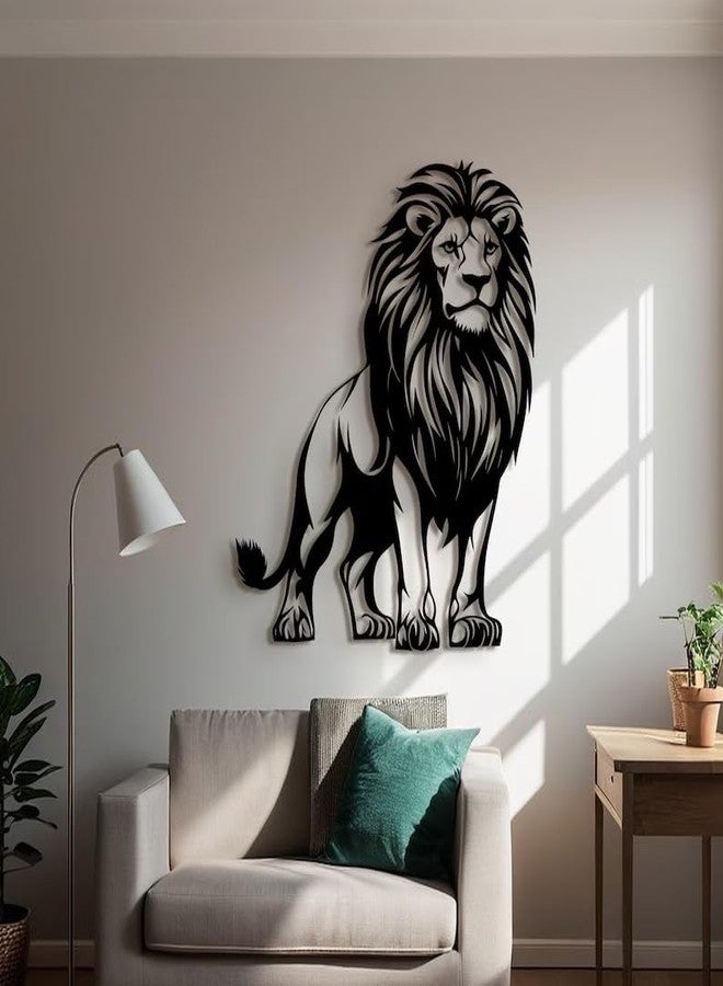 BLIND SHOP Metal Lion Decor,Lion Metal Wall Decor,Lion Metal Wall Decor, Metal Lion Wall Art Outdoor (55X45X1.5 CM) - Image 3