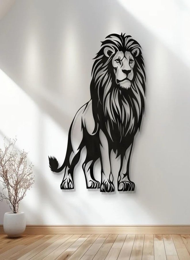 BLIND SHOP Metal Lion Decor,Lion Metal Wall Decor,Lion Metal Wall Decor, Metal Lion Wall Art Outdoor (55X45X1.5 CM) - Image 1