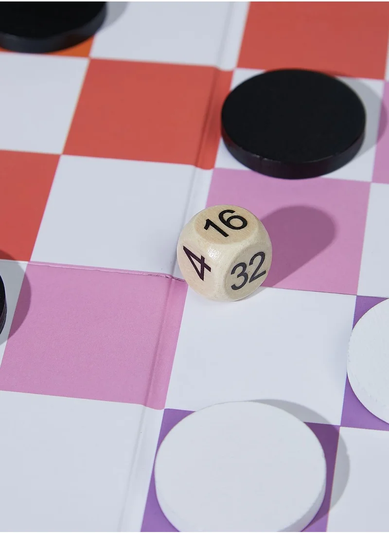 DesignWorks Ink Checkers Backgammon Tabletop Game