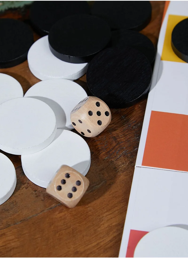 DesignWorks Ink Checkers Backgammon Tabletop Game