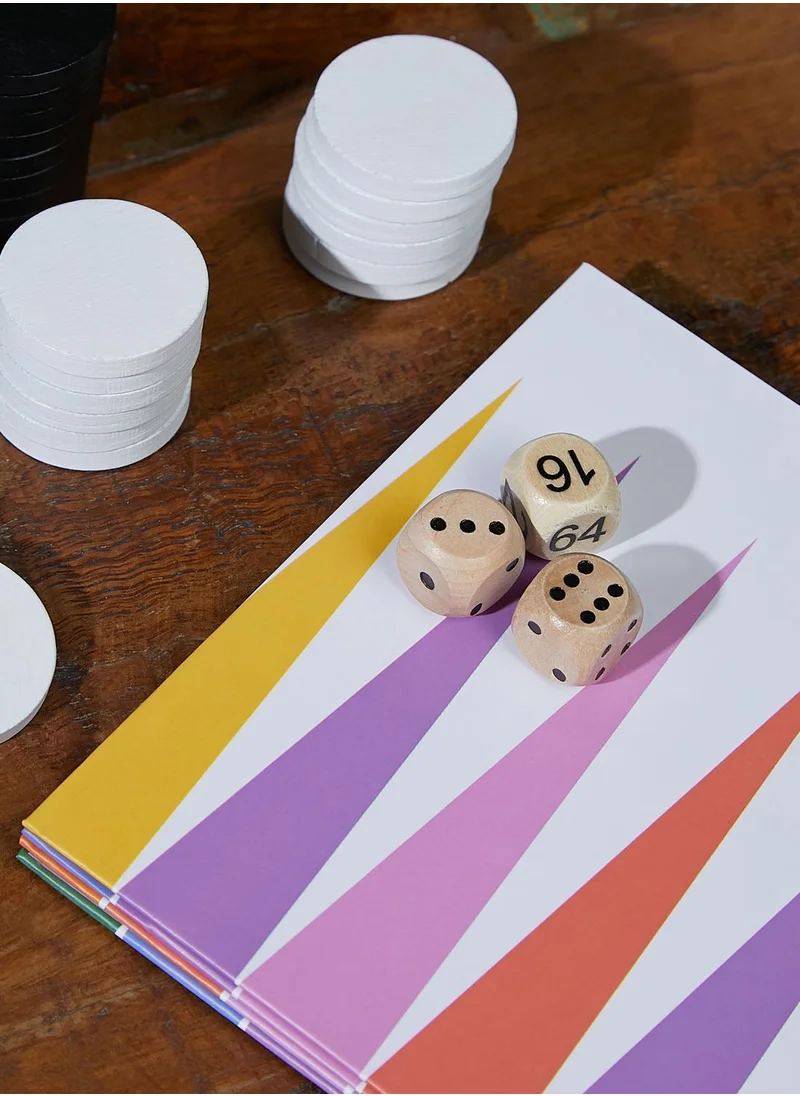 DesignWorks Ink Checkers Backgammon Tabletop Game