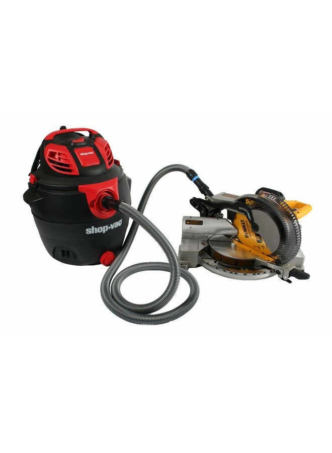 Cen-Tec Systems 94192 Quick Click 16 Ft. Hose for Home and Shop Vacuums with Multi-Brand Power Tool Adapter for Dust Collection, Silver, Feet - Image 2