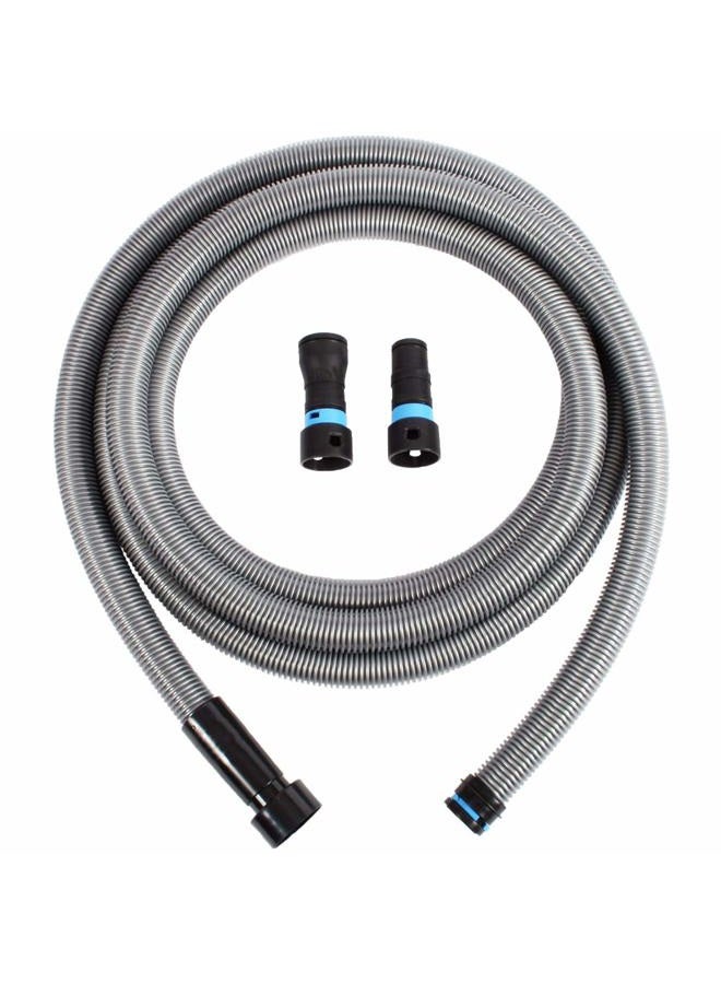 Cen-Tec Systems 94192 Quick Click 16 Ft. Hose for Home and Shop Vacuums with Multi-Brand Power Tool Adapter for Dust Collection, Silver, Feet - Image 1